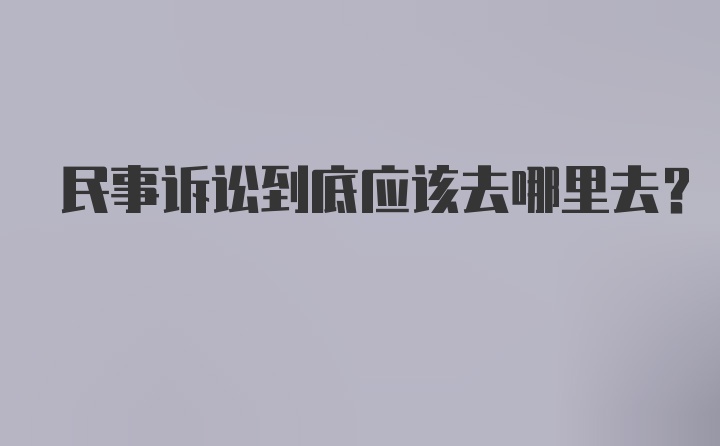 民事诉讼到底应该去哪里去？