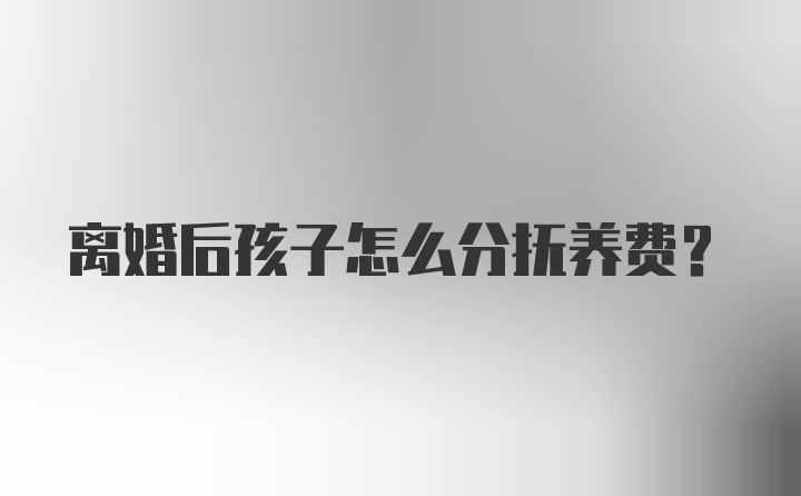 离婚后孩子怎么分抚养费？