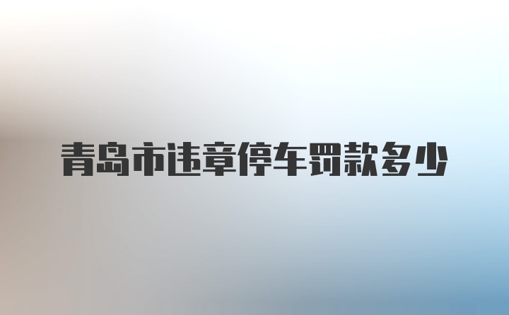 青岛市违章停车罚款多少