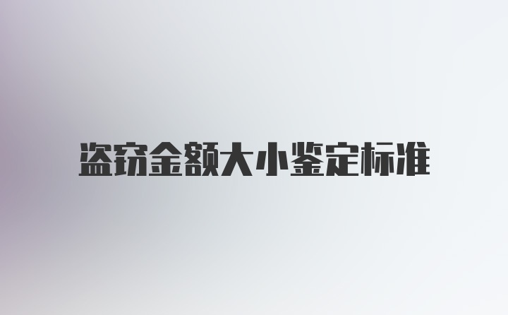 盗窃金额大小鉴定标准