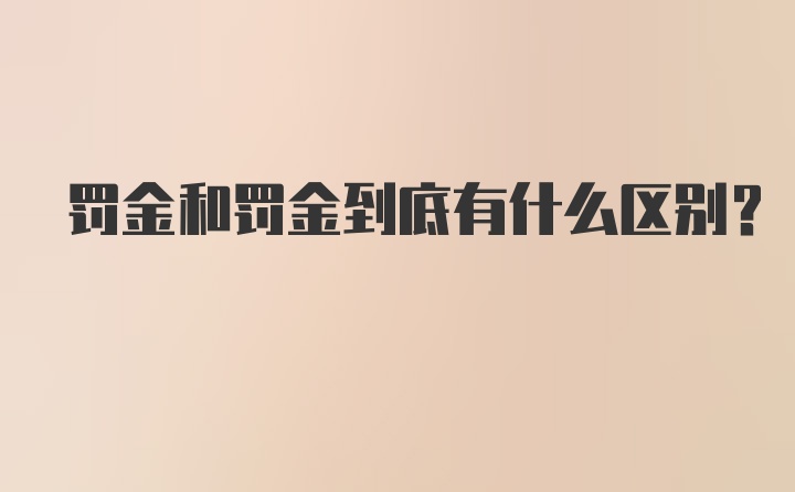 罚金和罚金到底有什么区别？