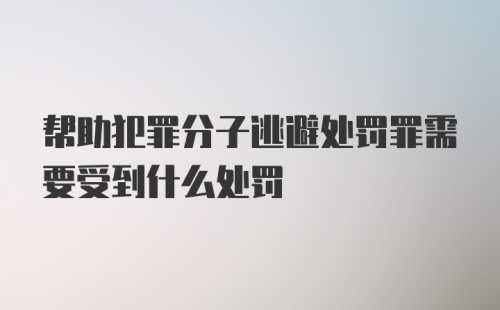 帮助犯罪分子逃避处罚罪需要受到什么处罚