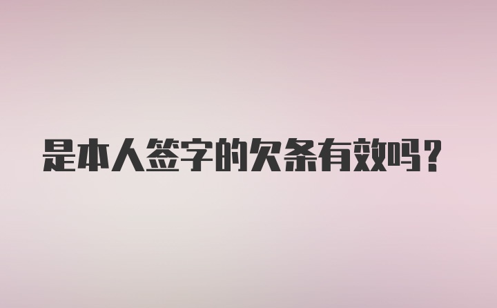 是本人签字的欠条有效吗？