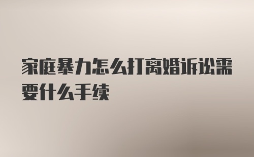 家庭暴力怎么打离婚诉讼需要什么手续