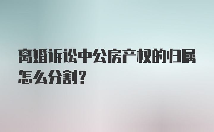 离婚诉讼中公房产权的归属怎么分割？