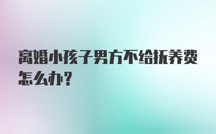 离婚小孩子男方不给抚养费怎么办?