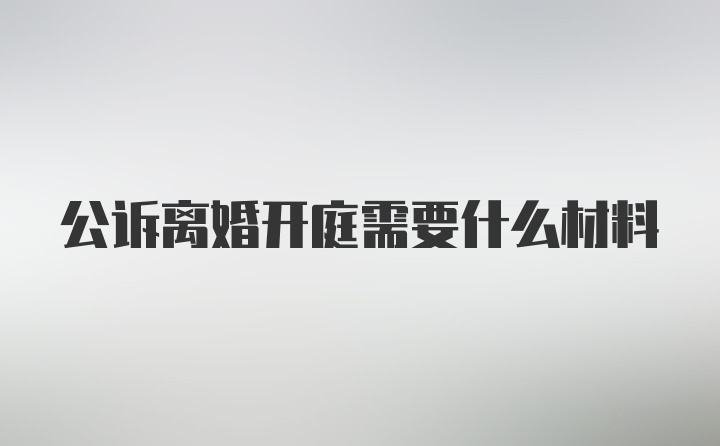 公诉离婚开庭需要什么材料