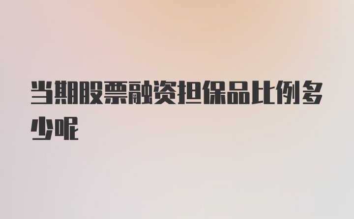 当期股票融资担保品比例多少呢