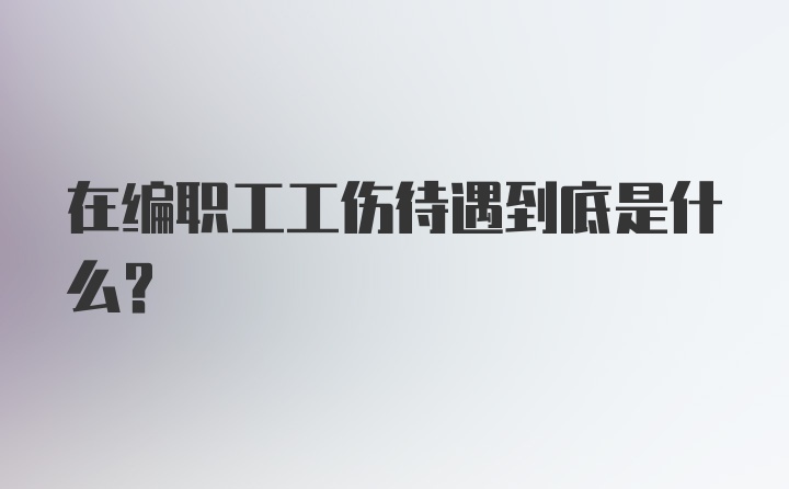 在编职工工伤待遇到底是什么?