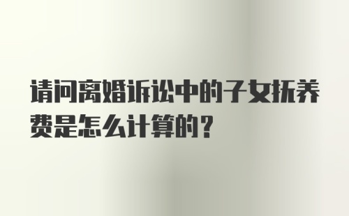 请问离婚诉讼中的子女抚养费是怎么计算的？