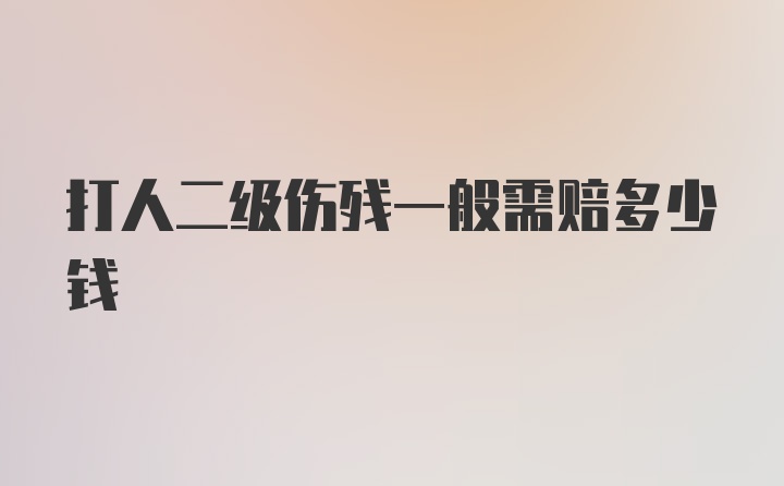 打人二级伤残一般需赔多少钱