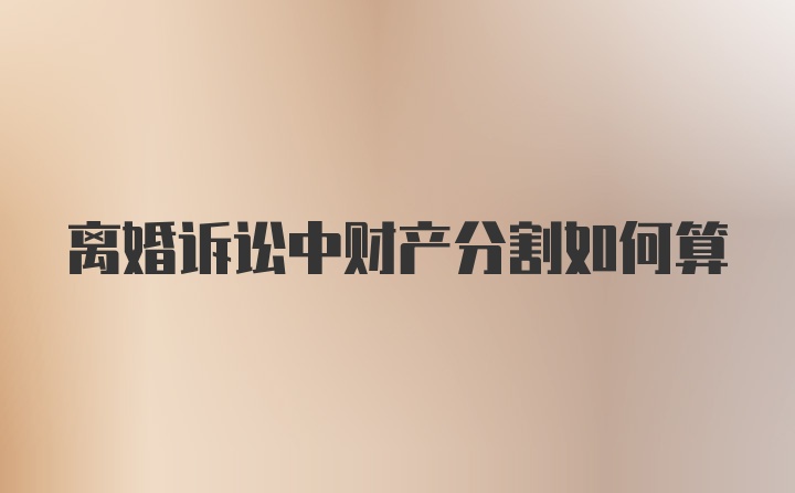 离婚诉讼中财产分割如何算
