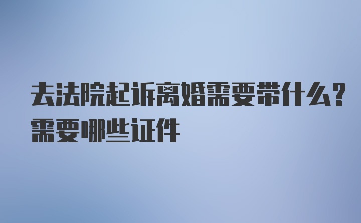 去法院起诉离婚需要带什么？需要哪些证件