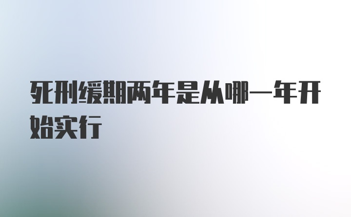 死刑缓期两年是从哪一年开始实行