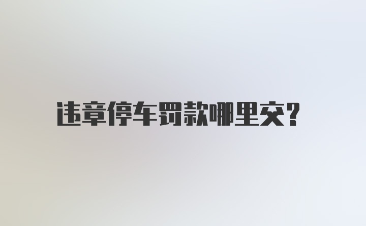 违章停车罚款哪里交？