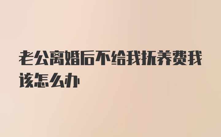 老公离婚后不给我抚养费我该怎么办