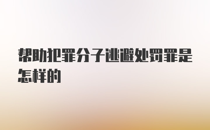 帮助犯罪分子逃避处罚罪是怎样的