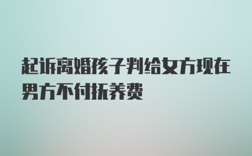 起诉离婚孩子判给女方现在男方不付抚养费