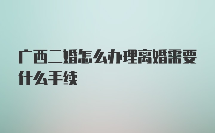 广西二婚怎么办理离婚需要什么手续