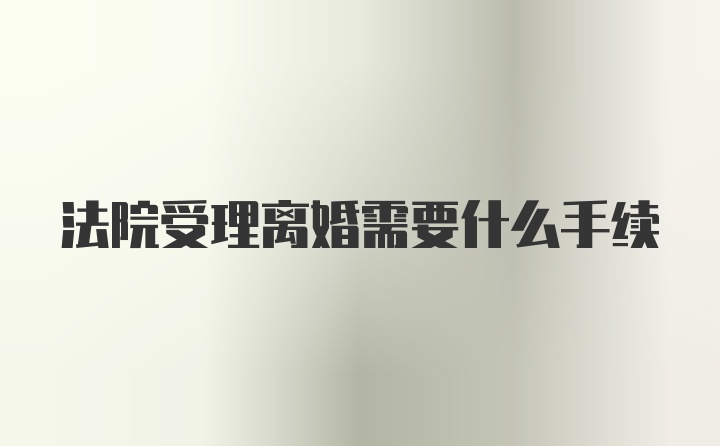 法院受理离婚需要什么手续