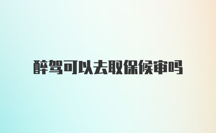 醉驾可以去取保候审吗