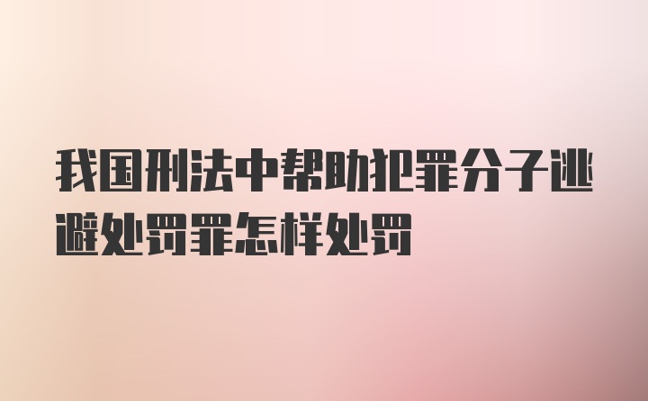 我国刑法中帮助犯罪分子逃避处罚罪怎样处罚