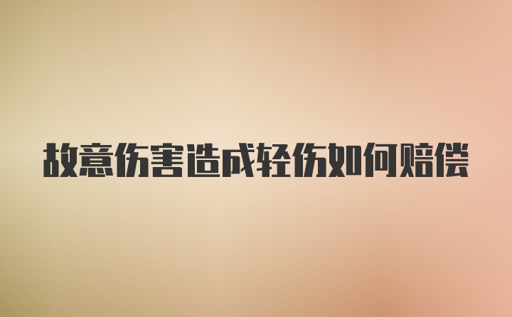 故意伤害造成轻伤如何赔偿