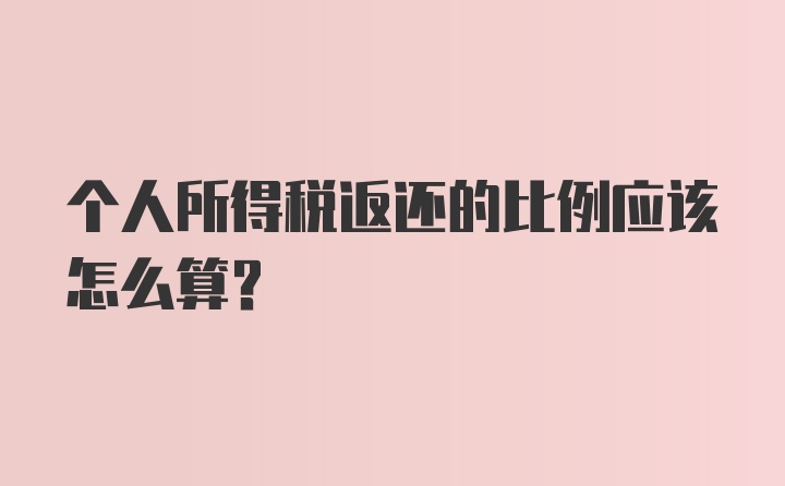 个人所得税返还的比例应该怎么算？