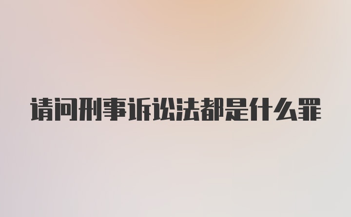 请问刑事诉讼法都是什么罪