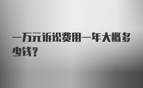 一万元诉讼费用一年大概多少钱？