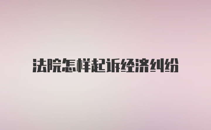 法院怎样起诉经济纠纷