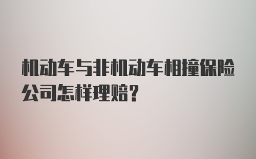 机动车与非机动车相撞保险公司怎样理赔？