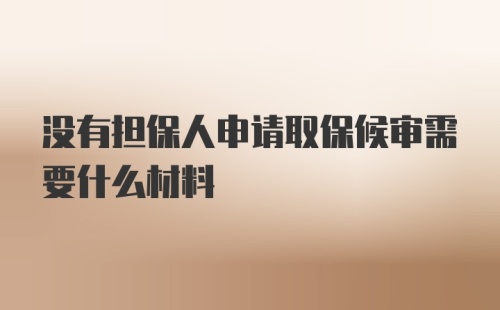 没有担保人申请取保候审需要什么材料