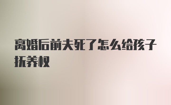 离婚后前夫死了怎么给孩子抚养权