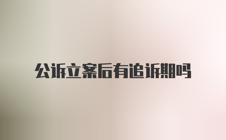 公诉立案后有追诉期吗