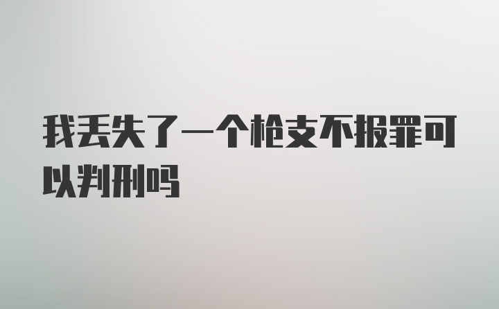 我丢失了一个枪支不报罪可以判刑吗