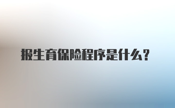 报生育保险程序是什么？