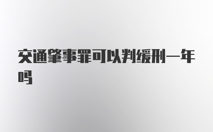 交通肇事罪可以判缓刑一年吗