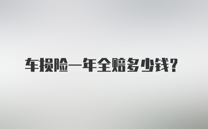 车损险一年全赔多少钱？