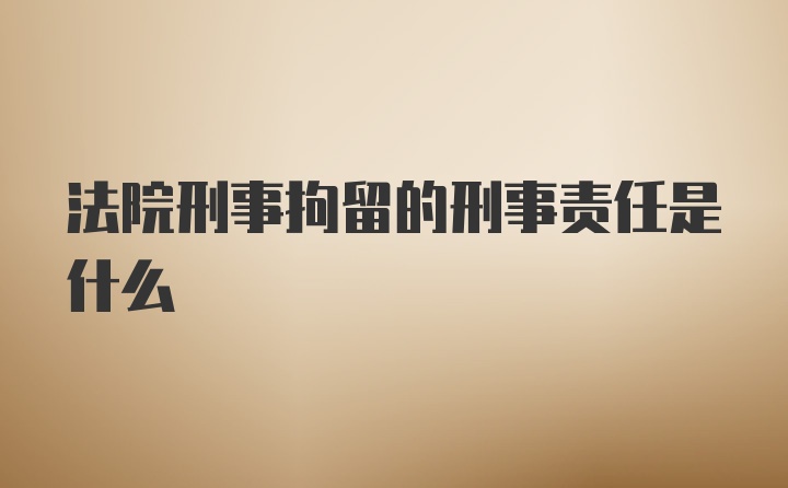 法院刑事拘留的刑事责任是什么