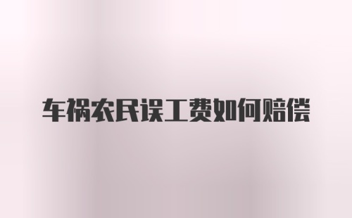 车祸农民误工费如何赔偿