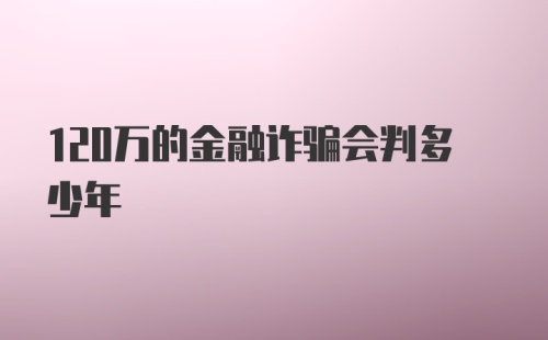 120万的金融诈骗会判多少年