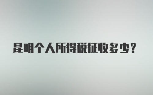 昆明个人所得税征收多少？