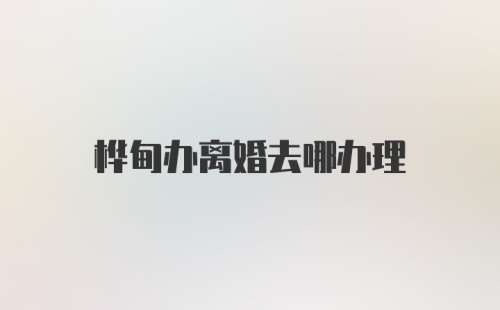 桦甸办离婚去哪办理