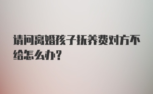 请问离婚孩子抚养费对方不给怎么办？