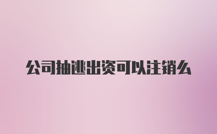 公司抽逃出资可以注销么