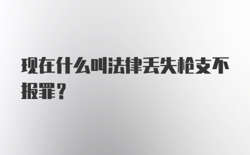 现在什么叫法律丢失枪支不报罪?