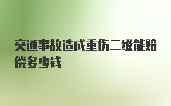 交通事故造成重伤二级能赔偿多少钱