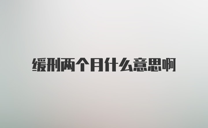 缓刑两个月什么意思啊