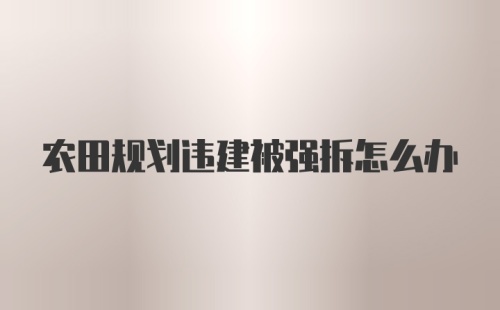 农田规划违建被强拆怎么办